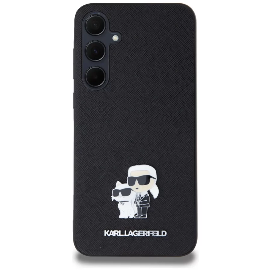 Etui Karl Lagerfeld Saffiano Karl&Choupette Pin na Samsung Galaxy A35 - czarne