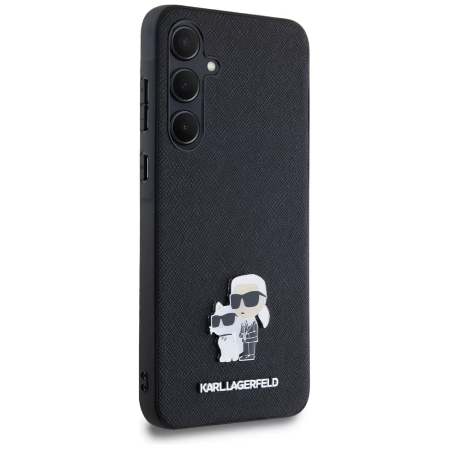 Etui Karl Lagerfeld Saffiano Karl&Choupette Pin na Samsung Galaxy A35 - czarne