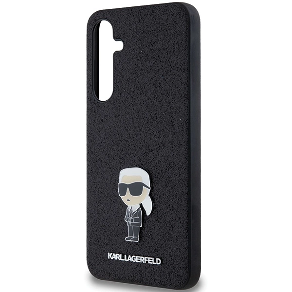 Etui Karl Lagerfeld Fixed Glitter Ikonik Logo Metal Pin na Samsung Galaxy A55 - czarne