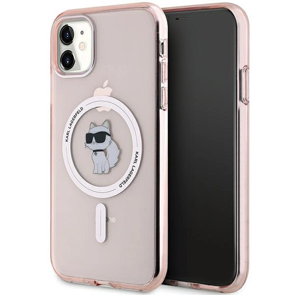 Etui Karl Lagerfeld IML Choupette MagSafe na iPhone 11 / Xr - różowe