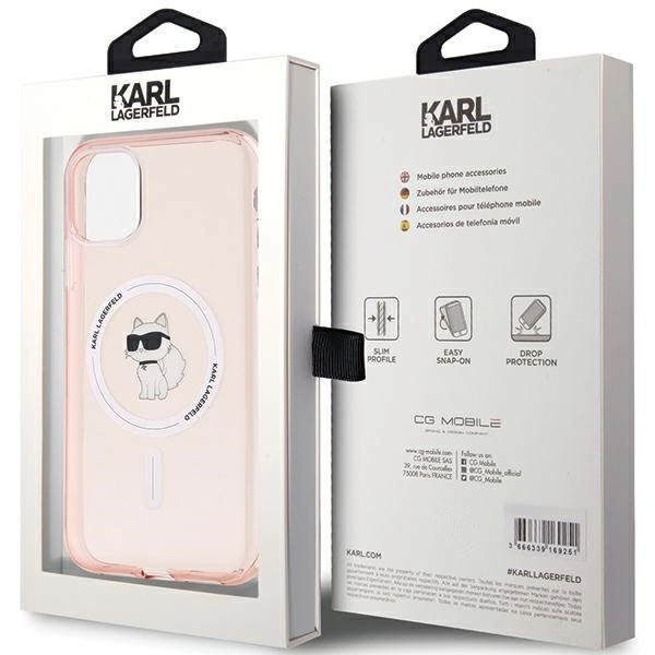 Etui Karl Lagerfeld IML Choupette MagSafe na iPhone 11 / Xr - różowe