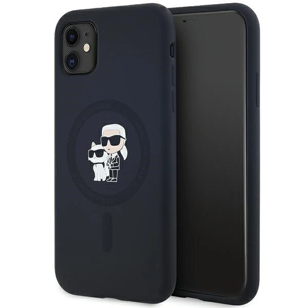 Etui Karl Lagerfeld Silicone Karl&Choupette MagSafe na iPhone 11 / Xr - czarne