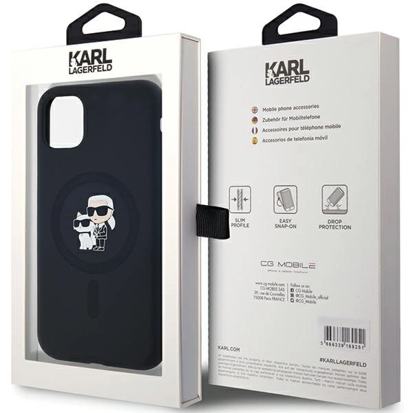 Etui Karl Lagerfeld Silicone Karl&Choupette MagSafe na iPhone 11 / Xr - czarne