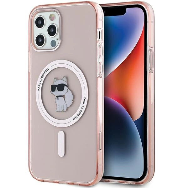 Etui Karl Lagerfeld IML Choupette MagSafe na iPhone 12/12 Pro - różowe