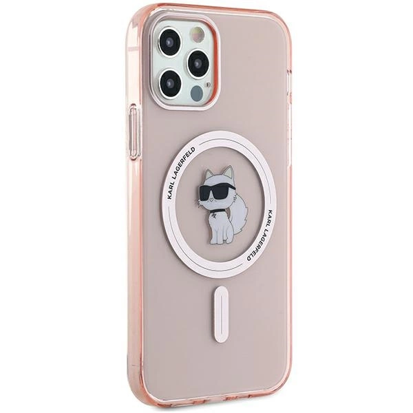 Etui Karl Lagerfeld IML Choupette MagSafe na iPhone 12/12 Pro - różowe