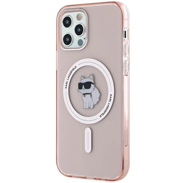 Etui Karl Lagerfeld IML Choupette MagSafe na iPhone 12/12 Pro - różowe