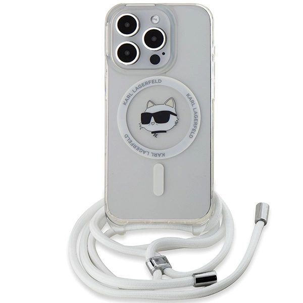 Etui Karl Lagerfeld IML Choupette Head & Cord MagSafe na iPhone 13 Pro Max - przezroczyste