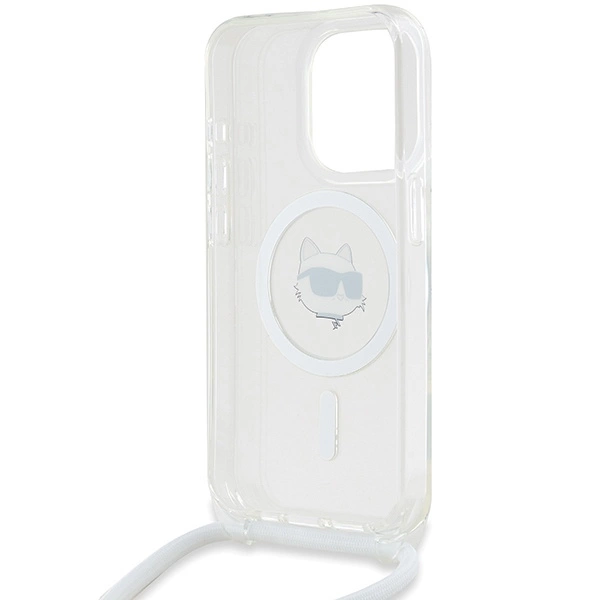 Etui Karl Lagerfeld IML Choupette Head & Cord MagSafe na iPhone 13 Pro Max - przezroczyste