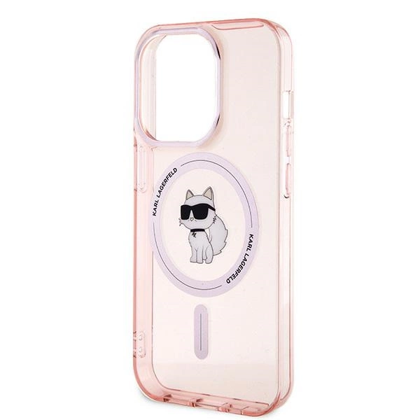 Etui Karl Lagerfeld IML Choupette MagSafe na iPhone 14 Pro - różowe