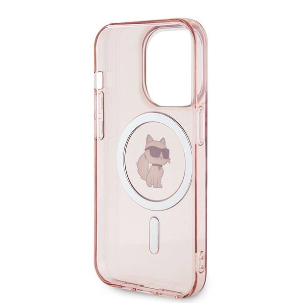 Etui Karl Lagerfeld IML Choupette MagSafe na iPhone 14 Pro - różowe