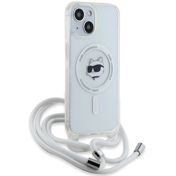 Etui Karl Lagerfeld IML Choupette Head & Cord MagSafe na iPhone 14 / 13 / 15 - przezroczyste