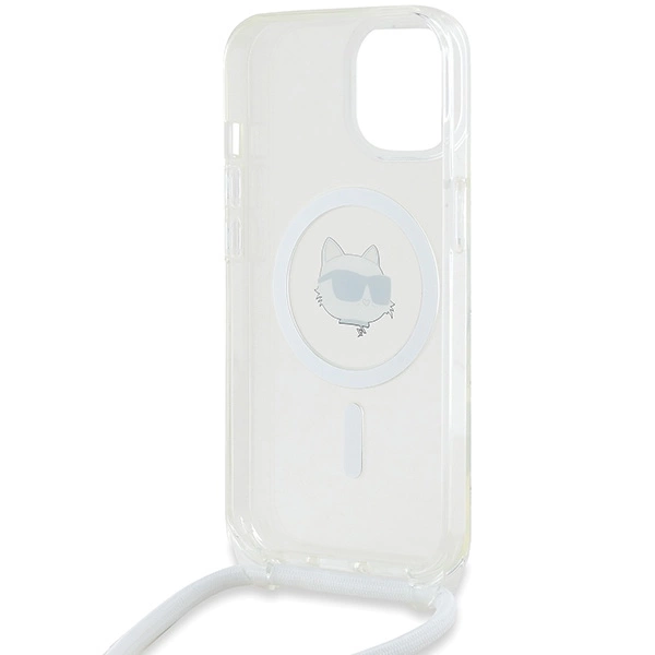 Etui Karl Lagerfeld IML Choupette Head & Cord MagSafe na iPhone 14 / 13 / 15 - przezroczyste
