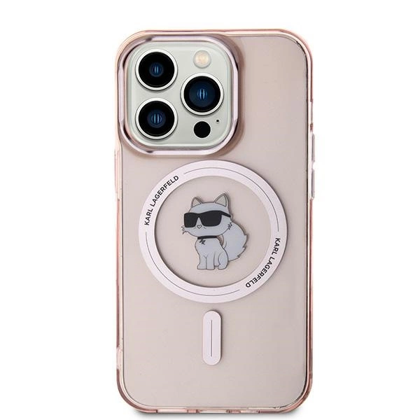 Etui Karl Lagerfeld IML Choupette MagSafe na iPhone 14 Pro Max - różowe