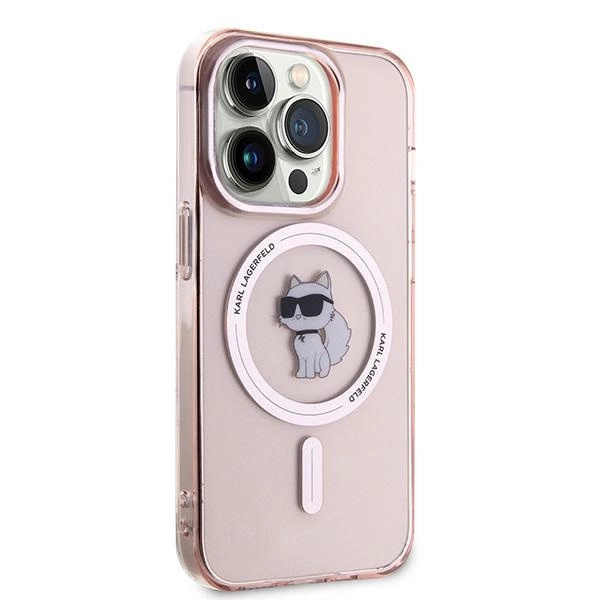 Etui Karl Lagerfeld IML Choupette MagSafe na iPhone 14 Pro Max - różowe