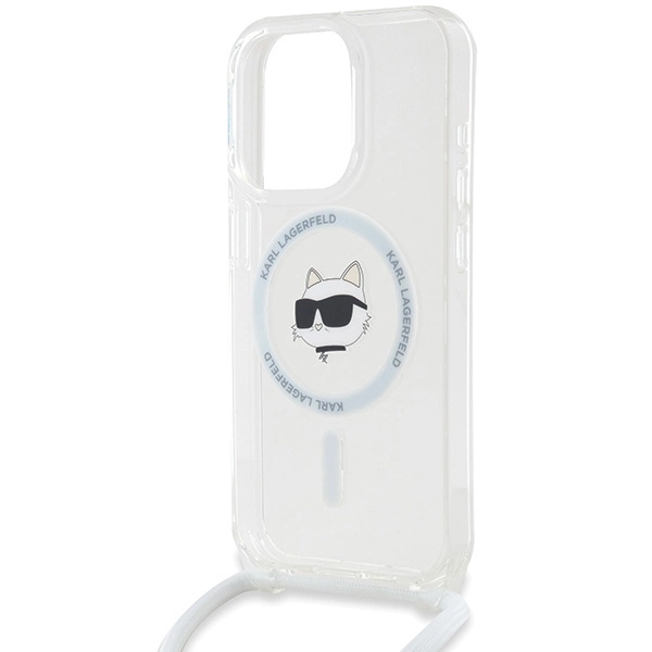 Etui Karl Lagerfeld IML Choupette Head & Cord MagSafe na iPhone 15 Pro - przezroczyste