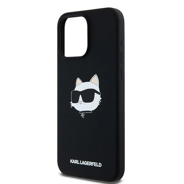 Etui Karl Lagerfeld Silicone Choupette Head MagSafe na iPhone 15 Pro - czarne