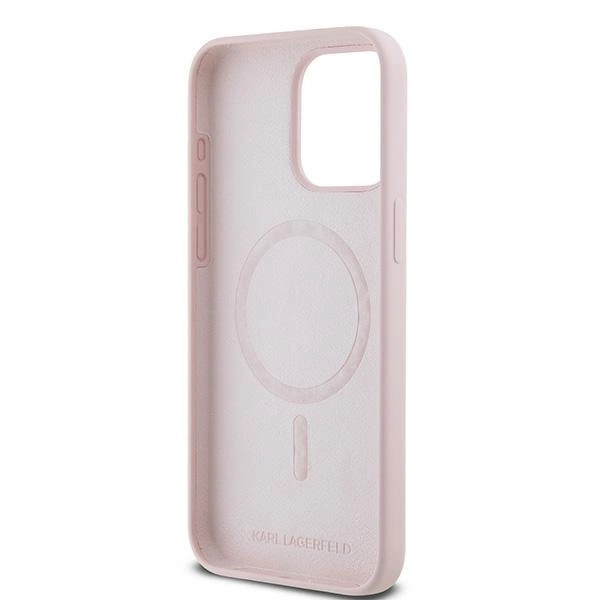 Etui Karl Lagerfeld Silicone Karl&Choupette MagSafe na iPhone 15 Pro - różowe