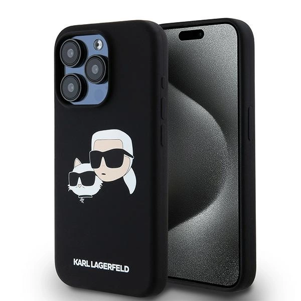 Etui Karl Lagerfeld Silicone Karl&Choupette MagSafe na iPhone 15 Pro - czarne
