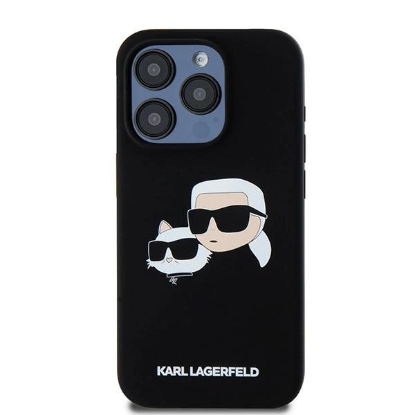 Etui Karl Lagerfeld Silicone Karl&Choupette MagSafe na iPhone 15 Pro - czarne