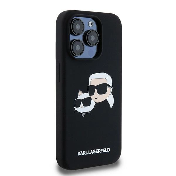 Etui Karl Lagerfeld Silicone Karl&Choupette MagSafe na iPhone 15 Pro - czarne