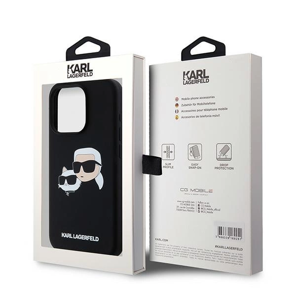 Etui Karl Lagerfeld Silicone Karl&Choupette MagSafe na iPhone 15 Pro - czarne