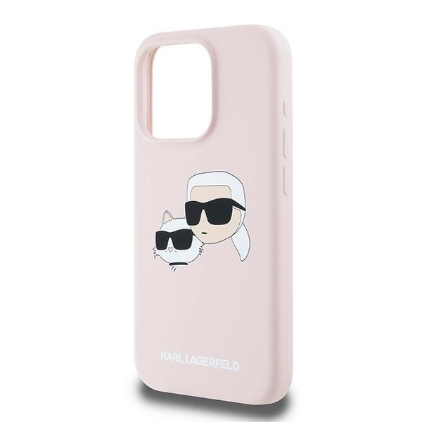 Etui Karl Lagerfeld Silicone Karl&Choupette MagSafe na iPhone 15 Pro - różowe