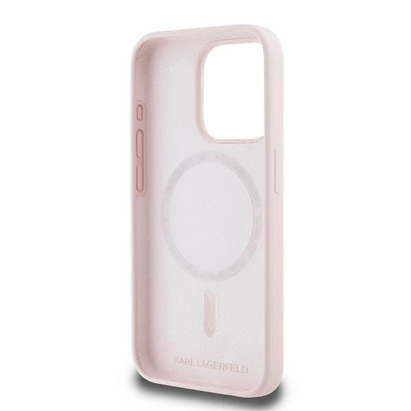 Etui Karl Lagerfeld Silicone Karl&Choupette MagSafe na iPhone 15 Pro - różowe
