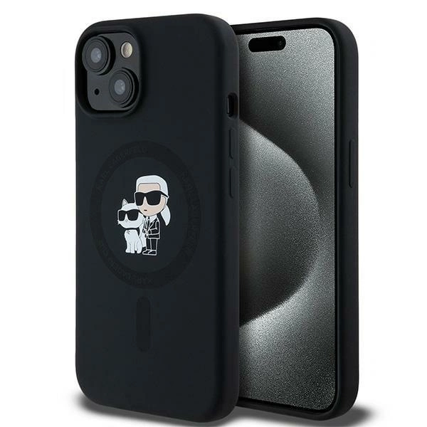 Etui Karl Lagerfeld Silicone Karl&Choupette MagSafe na iPhone 15 Plus / 14 Plus - czarne