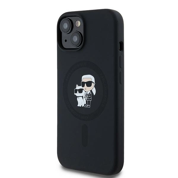 Etui Karl Lagerfeld Silicone Karl&Choupette MagSafe na iPhone 15 Plus / 14 Plus - czarne