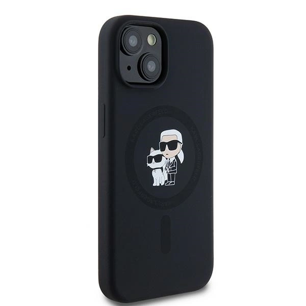 Etui Karl Lagerfeld Silicone Karl&Choupette MagSafe na iPhone 15 Plus / 14 Plus - czarne