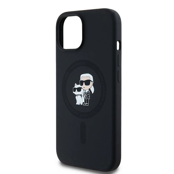 Etui Karl Lagerfeld Silicone Karl&Choupette MagSafe na iPhone 15 Plus / 14 Plus - czarne