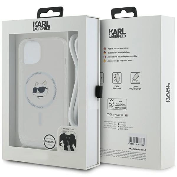 Etui Karl Lagerfeld IML Choupette Head&Cord MagSafe na iPhone 15 / 14 / 13 - przezroczyste