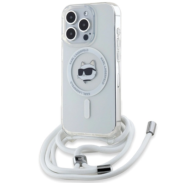 Etui Karl Lagerfeld IML Choupette Head&Cord MagSafe na iPhone 15 Pro Max - przezroczyste