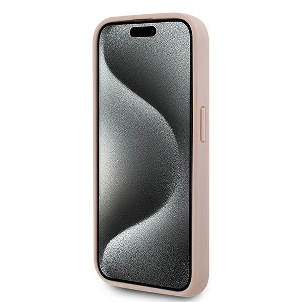 Etui Karl Lagerfeld Leather Monogram Metal Logo na iPhone 15 Pro Max - różowe