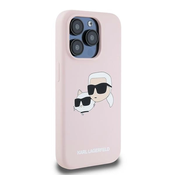 Etui Karl Lagerfeld Silicone Karl&Choupette MagSafe na iPhone 15 Pro Max - różowe