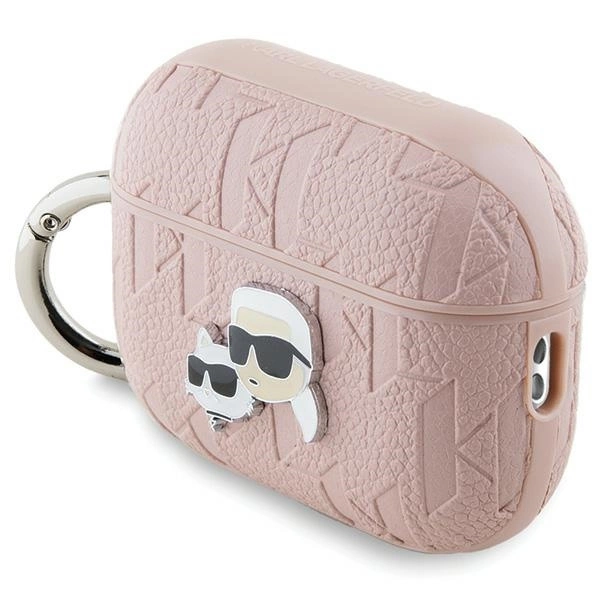 Etui Karl Lagerfeld Monogram Karl & Choupette Head na AirPods Pro 2 - różowe
