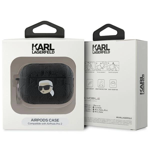 Etui Karl Lagerfeld Monogram Karl Head na AirPods Pro 2 - czarne