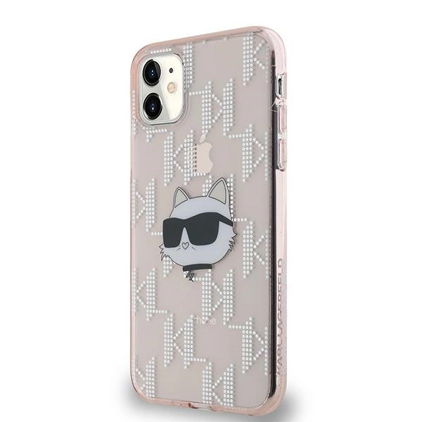 Etui Karl Lagerfeld IML Choupette Head & Monogram na iPhone 11 / Xr - różowe