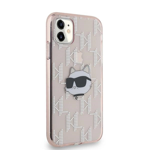 Etui Karl Lagerfeld IML Choupette Head & Monogram na iPhone 11 / Xr - różowe