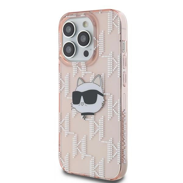 Etui Karl Lagerfeld IML Choupette Head & Monogram na iPhone 13 Pro Max - różowe
