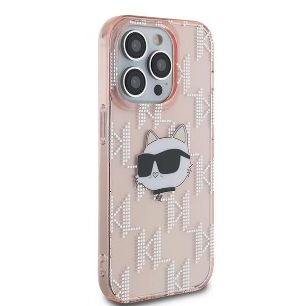 Etui Karl Lagerfeld IML Choupette Head & Monogram na iPhone 13 Pro Max - różowe