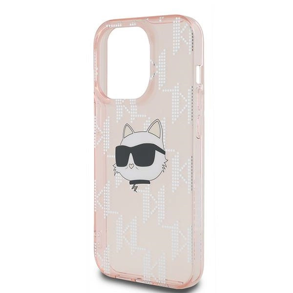 Etui Karl Lagerfeld IML Choupette Head & Monogram na iPhone 14 Pro - różowe