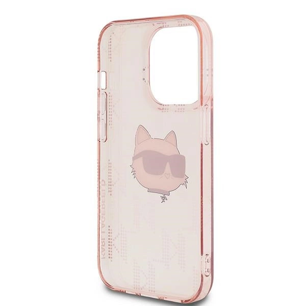 Etui Karl Lagerfeld IML Choupette Head & Monogram na iPhone 14 Pro Max - różowe