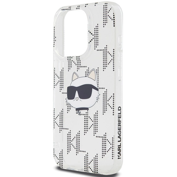 Etui Karl Lagerfeld IML Choupette Head & Monogram na iPhone 15 Pro Max - przezroczyste