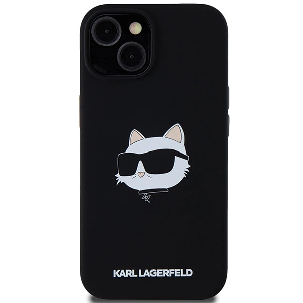 Etui Karl Lagerfeld Silicone Choupette Head MagSafe na iPhone 15 Plus / 14 Plus - czarne