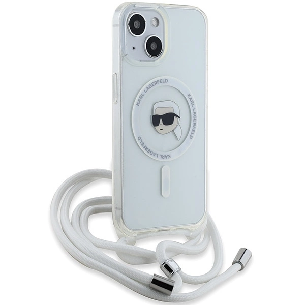 Etui Karl Lagerfeld Crossbody IML Karl Head MagSafe na iPhone 15 / 14 / 13 - przezroczyste