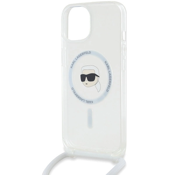 Etui Karl Lagerfeld Crossbody IML Karl Head MagSafe na iPhone 15 / 14 / 13 - przezroczyste