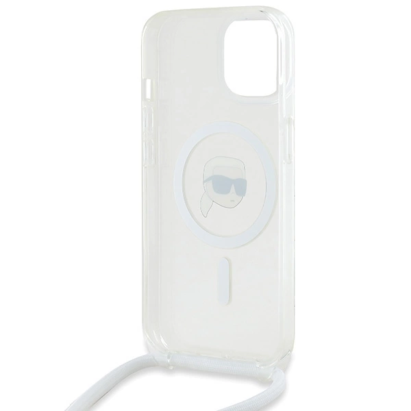 Etui Karl Lagerfeld Crossbody IML Karl Head MagSafe na iPhone 15 / 14 / 13 - przezroczyste