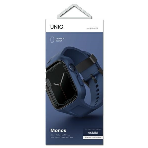 UNIQ pasek Monos 2in1 Apple Watch Strap + Case Series 4/5/6/7/8/9/SE/SE2 44/45mm. niebieski/marine blue