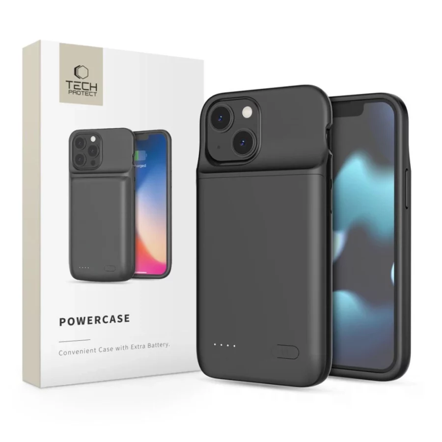 Etui Tech-Protect PowerCase na iPhone 12 mini / 13 mini z powerbankiem 4700mAh - czarne